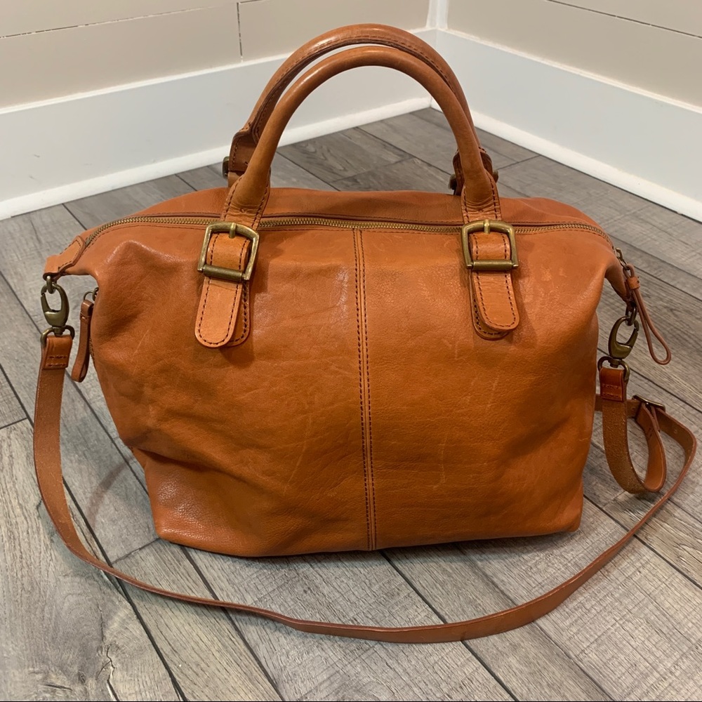 Mark & Graham Tan Leather Satchel